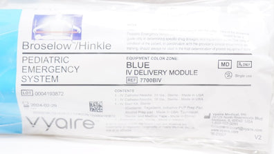 Vyaire 7700BIV Broselow/Hinkle Pediatric Emergency Blue (x) - Pack of 2